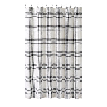 Black Plaid Shower Curtain 72x72 VHC Brands - The Fox Decor